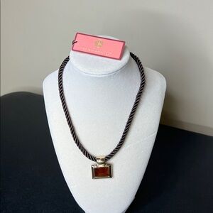 House of Harlow 1960 | Chocolate Brown Corded Pendant Stone Necklace